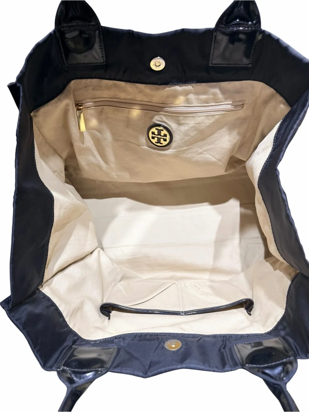 Tory Burch Large Ella Tote in Black Nylon